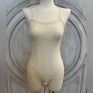 SKIMS Summer Mesh Cream Spaghetti Strap Bodysuit